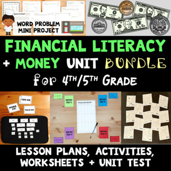 Preview of Financial Literacy + U.S. Money Unit for Fourth/Fifth Grade