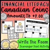 Financial Literacy with Canadian Coins to $2 Write the Roo