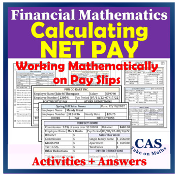 Preview of Financial Math |Calculating Net Pay |Pay Slips | Working Mathematically