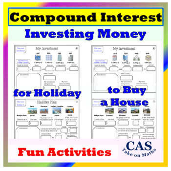 Preview of Financial Math-Compound Interest Activity-Invest Money for Holiday or Buy a Car