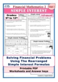 Financial Literacy-Financial Math-Using Rearranged Simple Interest Formulas