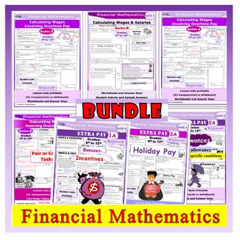 Preview of Financial Math Bundle | Calculating Incomes - Overtime Pay and Allowances