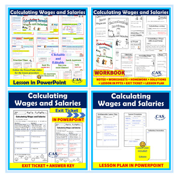 Preview of Financial Maths-Literacy-Calculating Wages and Salaries Workbook & Exit Ticket