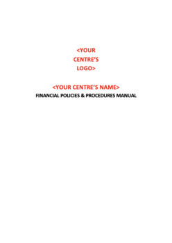 Preview of Financial Policies and Procedures