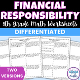 Financial Responsibility Differentiated Worksheets