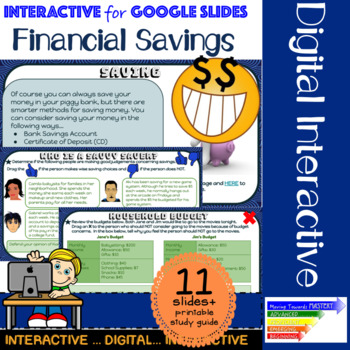 Preview of Financial Savings Interactive for Google Classroom
