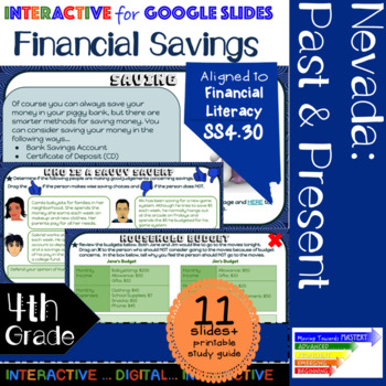 Preview of Financial Savings Interactive for Nevada SS.4.30 using Google Slides