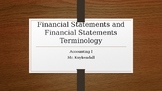 Financial Statements and Financial Statement Terminology