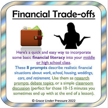 Preview of Financial Tradeoffs Discussion Prompts for Financial Literacy & Personal Finance