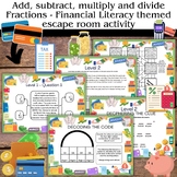 Financial literacy themed escape room - add subtract multi