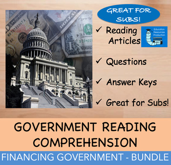 Preview of Financing the Government - Reading Comprehension BUNDLE