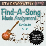 Music Assignment Homework or Distance Learning Grades 5 - 8