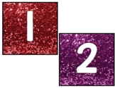 Glitter Number Squares - Big and Small