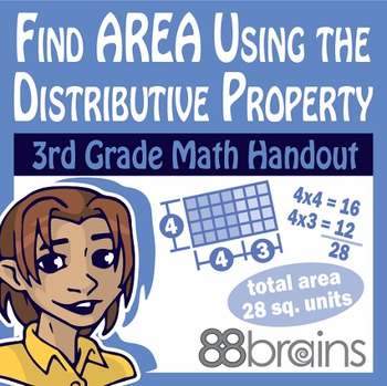 Preview of Find Area Using the Distributive Property pgs. 22 - 25 (Common Core)
