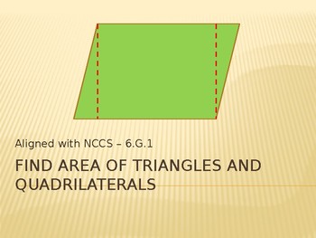 Preview of Find Area of Polygons PowerPoint Presentation - 6.G.1