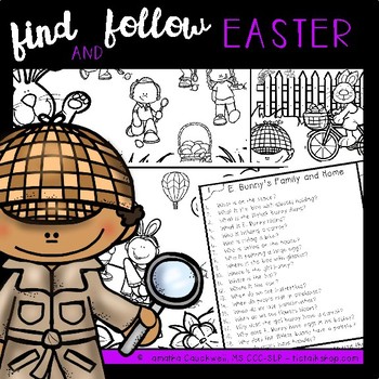 Preview of Find Articulation and Follow Directions Speech and Language: Easter