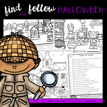 Preview of Find Articulation and Follow Directions Speech and Language: Halloween