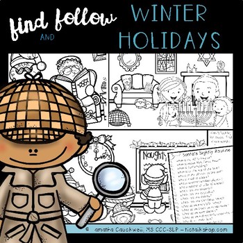 Preview of Find Articulation and Follow Directions Speech and Language: Winter Holidays