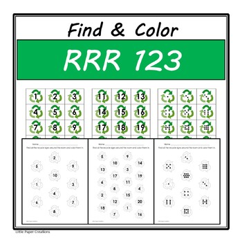 Preview of Find & Color Recycle Symbols 123
