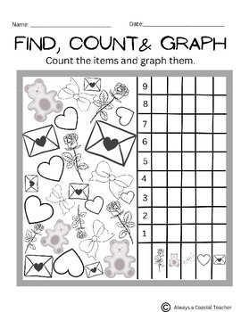 Find, Color and Graph the Valentine Symbols Morning Work or Enrichment ...