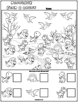 Find & Count Dinosaur Characters by preKautism | TpT