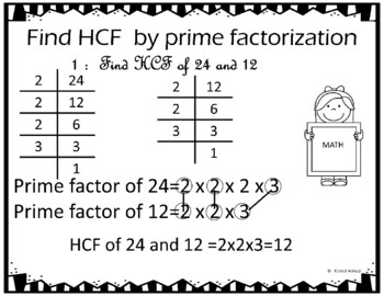 Find HCF by prime factorization with many practice questions by Komal ...