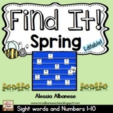 Find It! Spring - {Numbers 1-10 and Sight Words}