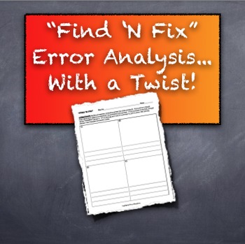 Preview of Find 'N Fix: Twist on Error Analysis: Role Playing for Student Engagement