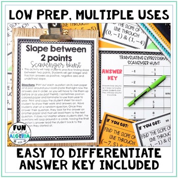 Find Slope between 2 points Scavenger Hunt by Fun with Algebra | TpT
