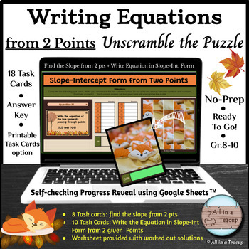 Preview of Find Slope from Two Points & Writing Equations Slope Int Form Digital Activity