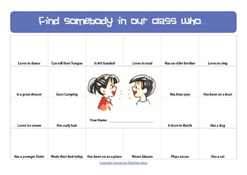 Preview of Find Somebody Who Activity | Editable | Icebreaker | Back to School | Friendship
