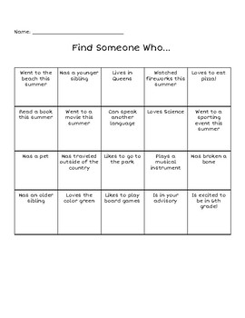 Find Someone Bingo by Learning with the Bard | Teachers Pay Teachers