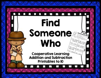 Preview of Find Someone Who Addition and Subtraction Printables