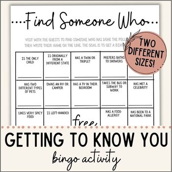 Preview of Find Someone Who BINGO Activity | Getting to Know You Holiday Party Game |