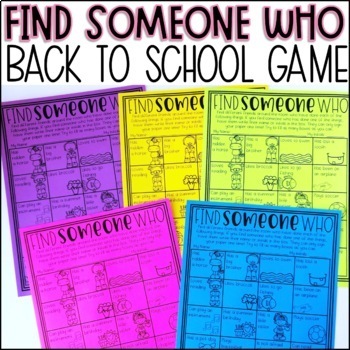 Preview of Find Someone Who... Back to School Activity or First Day of School Ice Breaker