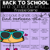 Find Someone Who Back to School Game Freebie
