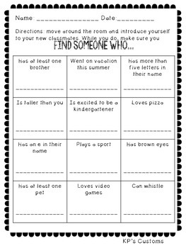 Find Someone Who... Back to School Ice Breaker Activity by Made by Mrs B