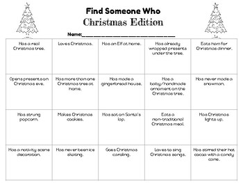 Find Someone Who Christmas Edition by Haley Schafer | TPT