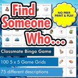 Find Someone Who... Classmate Bingo | Ice Breaker | Back T