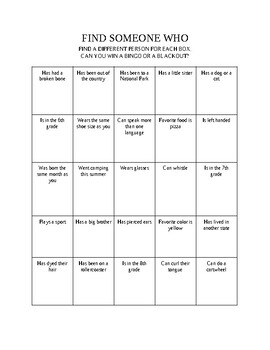 Find Someone Who - Classroom Icebreaker by EmmaRuth Siler | TPT