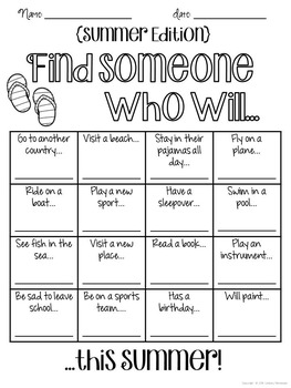 Find Someone Who.. End of Year Activity {FREEBIE} by Lindsay Marcaccio