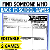 Find Someone Who Game - Back to School Activity - Icebreak