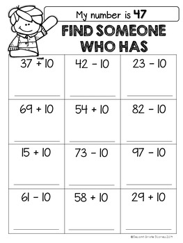 Place Value Math Games ~ Set 2: Adding and Subtracting Multiples of Ten