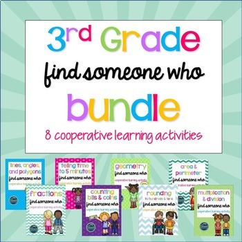Preview of Find Someone Who Math Bundle