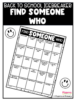 Preview of Find Someone Who | People Bingo | Icebreaker | First Day of School Activity