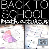Back to School Math Activities - All About Me Math for Beginning of the Year