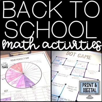 Preview of Back to School Math Activities - All About Me Math for Beginning of the Year