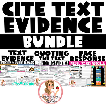 Preview of Find Text Evidence & Quote the Text Bundle