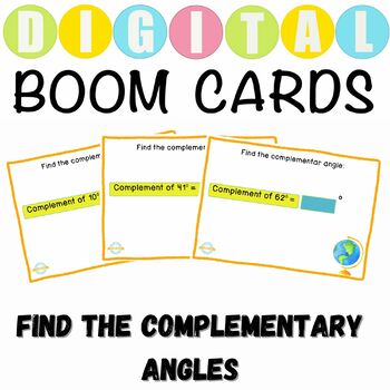 Preview of Find The Complementary Angles - Boom Cards™