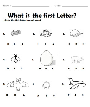 Preview of Find The First Letter 2 Remote Learning